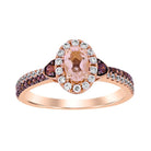 LADIES RING 0.85CT ROUND/OVAL DIAMOND 10K ROSE GOLD