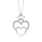 LADIES PENDANT WITH CHAIN 0.15CT ROUND DIAMOND 10K WHITE GOLD