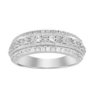 MEN'S BAND 1.00CT ROUND/BAGUETTE DIAMOND 10K WHITE GOLD