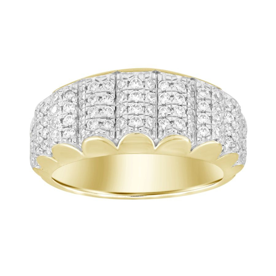 MEN'S BAND 1.00CT ROUND DIAMOND 10K YELLOW GOLD