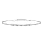 LADIES FLEXIBLE BANGLE 3.00CT ROUND DIAMOND 14K WHITE GOLD