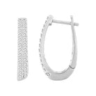 LADIES HOOP EARRINGS 0.50CT ROUND DIAMOND 14K WHITE GOLD