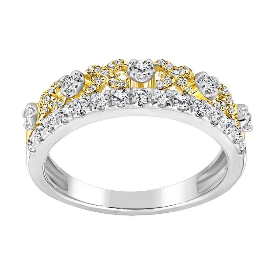 LADIES BAND 0.50CT ROUND DIAMOND 14K WHITE/YELLOW GOLD