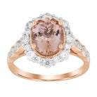 LADIES RING 3.50CT ROUND/OVAL DIAMOND 14K ROSE GOLD