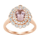 LADIES RING 1.45CT ROUND/OVAL DIAMOND 14K ROSE GOLD  (OVAL DIAMOND 1.10CT)