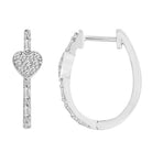 LADIES HOOP EARRINGS 0.33CT ROUND/BAGUETTE DIAMOND 14K YELLOW GOLD (SI QUALITY)