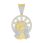 MEN'S CHARM 1.00CT ROUND/BAGUETTE DIAMOND 10K YELLOW GOLD