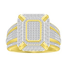 MEN'S RING 0.50CT ROUND/BAGUETTE DIAMOND 10K YELLOW GOLD