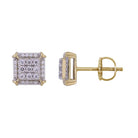 LADIES EARRINGS 0.25CT ROUND DIAMOND 10K YELLOW GOLD