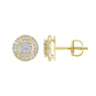 LADIES STUD EARRINGS 0.25CT ROUND DIAMOND 10K YELLOW GOLD