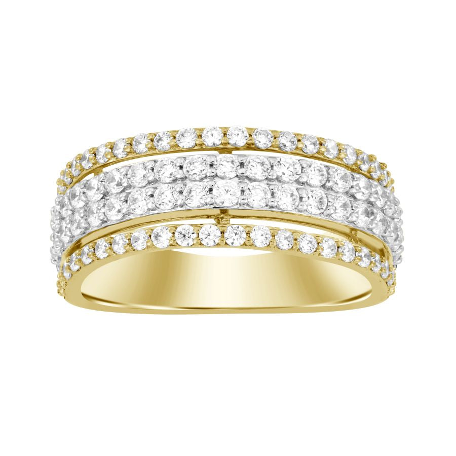 MEN'S BAND 1.50CT ROUND DIAMOND 10K YELLOW GOLD