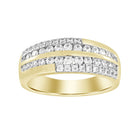 MEN'S BAND 1.00CT ROUND DIAMOND 14K WHITE GOLD (SI QUALITY)