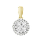 LADIES PENDANT WITH CHAIN 0.25CT ROUND DIAMOND 14K YELLOW GOLD