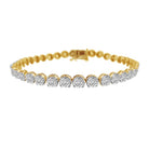 LADIES BRACELET 2.00CT ROUND DIAMOND YELLOW GOLD/STERLING SILVER