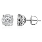 LADIES EARRINGS 0.50CT ROUND DIAMOND 14K WHITE GOLD