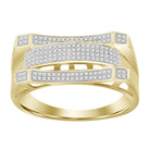 MEN'S RING 0.25CT ROUND DIAMOND 10K YELLOW GOLD