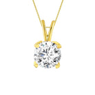 LADIES SOLITAIRE PENDANT WITH CHAIN 0.50CT ROUND DIAMOND 14K YELLOW GOLD