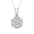 LADIES PENDANT 0.50CT ROUND DIAMOND 14K WHITE GOLD