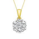 LADIES PENDANT 0.50CT ROUND DIAMOND 14K YELLOW GOLD