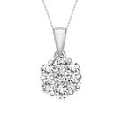 LADIES PENDANT WITH CHAIN 0.33CT ROUND DIAMOND 14K WHITE GOLD