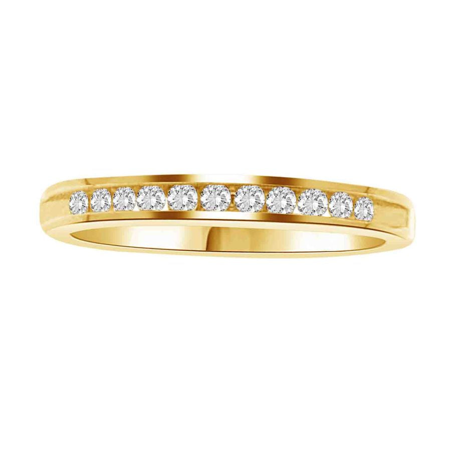 LADIES BAND 0.25CT ROUND DIAMOND 14K YELLOW GOLD (SI QUALITY)