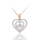 LADIES PENDANT WITH CHAIN 0.35CT ROUND DARK BROWN DIAMOND 10K ROSE GOLD