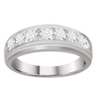 MEN'S GRADUATING BAND 1.00CT ROUND DIAMOND 10K WHITE GOLD