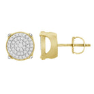 MEN'S MIA BELLA EARRINGS 0.25CT ROUND DIAMOND 10K YELLOW GOLD