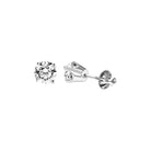 LADIES SOLITAIRE EARRINGS 0.25CT ROUND DIAMOND 14K WHITE GOLD