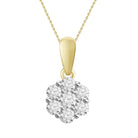 LADIES PENDANT WITH CHAIN 0.50CT ROUND DIAMOND 10K WHITE GOLD