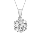 LADIES PENDANT WITH CHAIN 0.15CT ROUND DIAMOND 10K WHITE GOLD