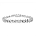 LADIES BRACELET 5.00CT ROUND DIAMOND 14K WHITE GOLD