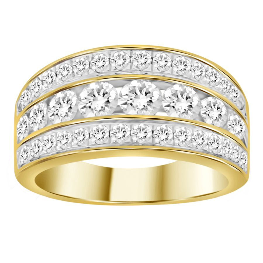 LADIES RING 2.00CT ROUND DIAMOND 14K YELLOW GOLD (SI QUALITY)