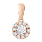 LADIES PENDANT WITH CHAIN 0.25CT DARK BROWN/ROUND DIAMOND 14K ROSE GOLD