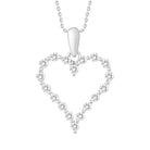 LADIES HEART PENDANT WITH CHAIN 0.25CT ROUND DIAMOND 10K WHITE GOLD