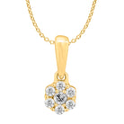 LADIES PENDANT WITH CHAIN 0.15CT ROUND DIAMOND 14K WHITE GOLD