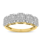 LADIES RING 1.00CT ROUND/BAGUETTE DIAMOND 14K WHITE GOLD