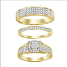 LADIES TRIOS SET 0.50CT ROUND DIAMOND 10K YELLOW GOLD