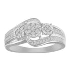 LADIES RING 0.25CT ROUND DIAMOND 10K WHITE GOLD