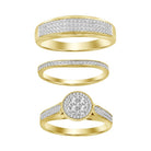 LADIES TRIOS SET 0.50CT ROUND DIAMOND 10K YELLOW GOLD