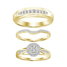 LADIES TRIOS SET 0.50CT ROUND DIAMOND 10K YELLOW GOLD