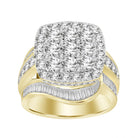 LADIES RING 4.00CT ROUND/BAGUETTE DIAMOND 10K YELLOW GOLD