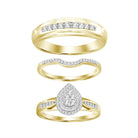 LADIES TRIOS SET 0.50CT ROUND DIAMOND 10K YELLOW GOLD