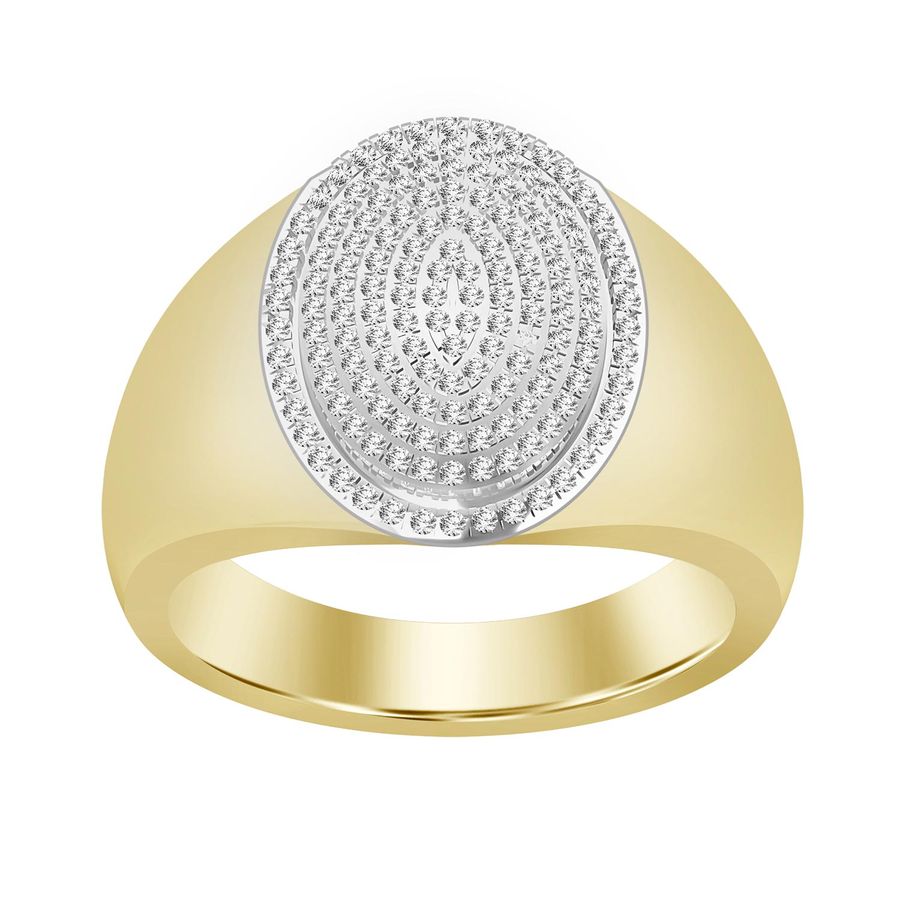 MEN'S RING 0.25CT ROUND DIAMOND 10K YELLOW GOLD