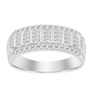 LADIES BAND 0.50CT ROUND/BAGUETTE DIAMOND 10K WHITE GOLD