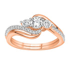 LADIES RING 0.33CT ROUND DIAMOND 10K ROSE GOLD