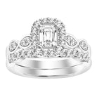 LADIES BRIDAL SET 1.00CT ROUND DIAMOND 14K WHITE GOLD (SI QUALITY)