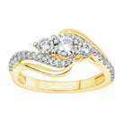 LADIES RING 0.50CT ROUND DIAMOND 10K YELLOW GOLD