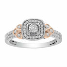 LADIES RING 0.25CT ROUND DIAMOND 10K WHITE/ROSE GOLD