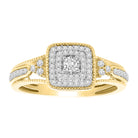 LADIES RING 0.25CT ROUND DIAMOND 10K WHITE GOLD